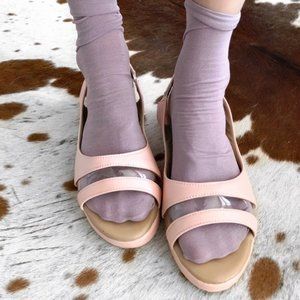 Blush Pink Leather Comfort Slide